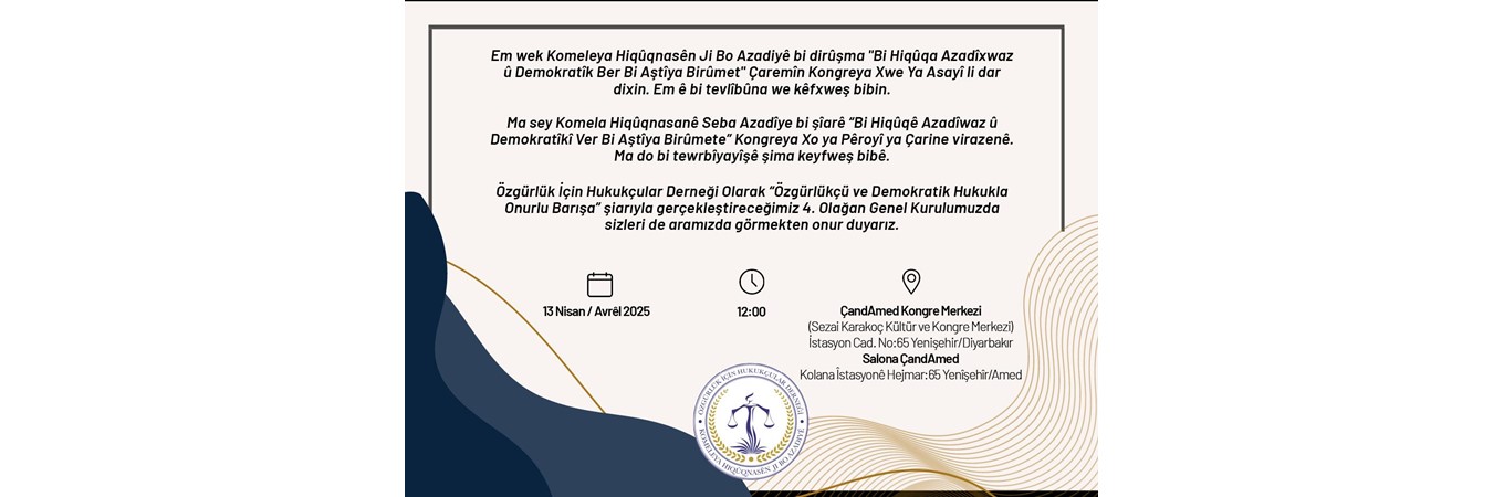 4. OLAGAN GENEL KURULA DAVET, ÖDH ,GENEL KURUL
