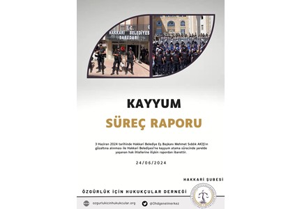 KAYYUM SÜREÇ RAPORU, hakkari,kayyum,mehmet sıddık akış,irade gaspı,hak ihlali,