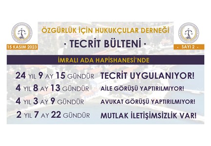 ÖHD TECRİT BÜLTENİ  15 EKİM 2023 SAYI 2, TECRİT ,BÜLTEN ,ÖHD,