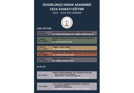 ÖZGÜRLÜKÇÜ HUKUK AKADEMİSİ CEZA AVUKATI EĞİTİMLERİ 2022 GÜZ DÖNEMİ, ÖZGÜRLÜKÇÜ HUKUK AKADEMİSİ CEZA AVUKATI EĞİTİMLERİ 2022 GÜZ DÖNEMİ,CEZA AVUKATI,CEZA AVUKATI EĞİTİMİ,ceza,ceza hukuku,ceza yargılaması,özgürlükçü hukuk,hukuk akademisi,