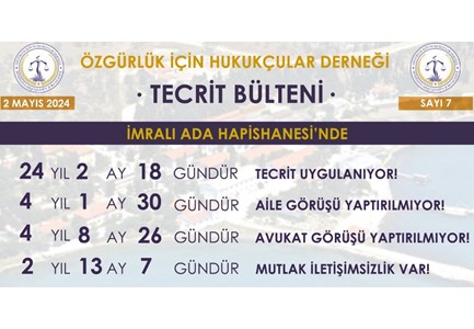 TECRİT BÜLTENİ SAYI 7, TECRİT,İMRALI ADASI,