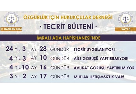 TECRİT BÜLTENİ SAYI 8, TECİT,ABDULLAH ÖCALAN ,ÖHD,İMRALI ,MUTLAK İLETİŞİMSİZLİK,