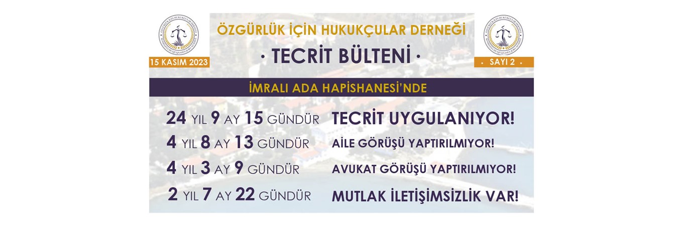 ÖHD TECRİT BÜLTENİ  15 EKİM 2023 SAYI 2, TECRİT ,BÜLTEN ,ÖHD